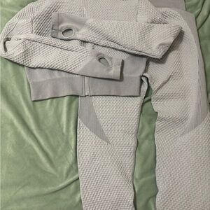 Gray Textured Activewear Set